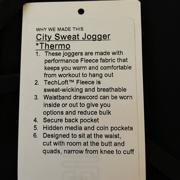 Lululemon City Sweat Joggers *Thermo Black, Size M - Picture 6 of 6